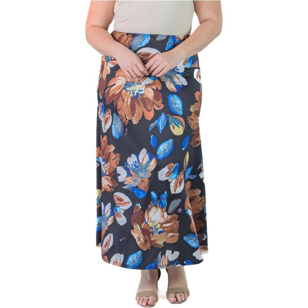 24seven Womens Plus Size Stretch Maxi Skirt, NWT